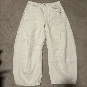 Free People White Wide-Leg Jeans